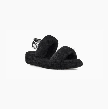 UGG Oh Yeah Black Slippers for Women (LVRC98203)